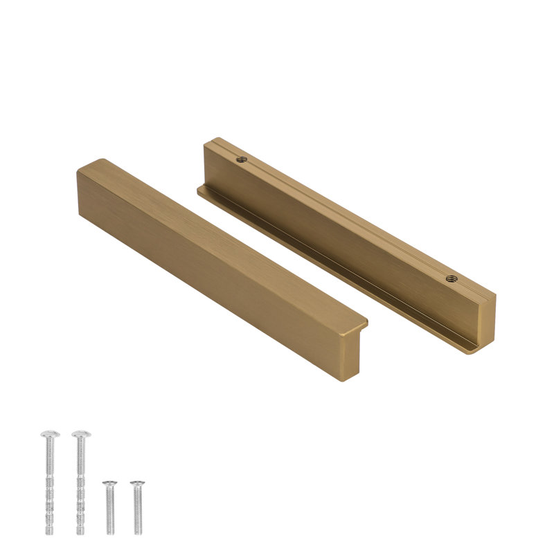 CEME Lot de 10 poignées de tiroir en laiton brossé, entraxe de 9,5 cm (3,76 po), en aluminium