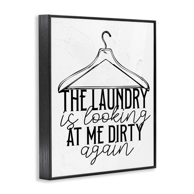 «Laundry Is Look At Me Dirty Giclee», conception de Kim Allen, H 14 po x l 11 po, Giclée encadrée noir minuit