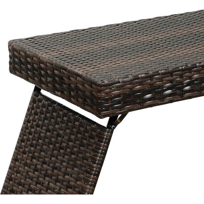 Table pliante portative brune de conception américaine, poids léger 7,22 lb, résistant aux intempéries, sans assemblage, largeur de 16 po, configuration sans tracas
