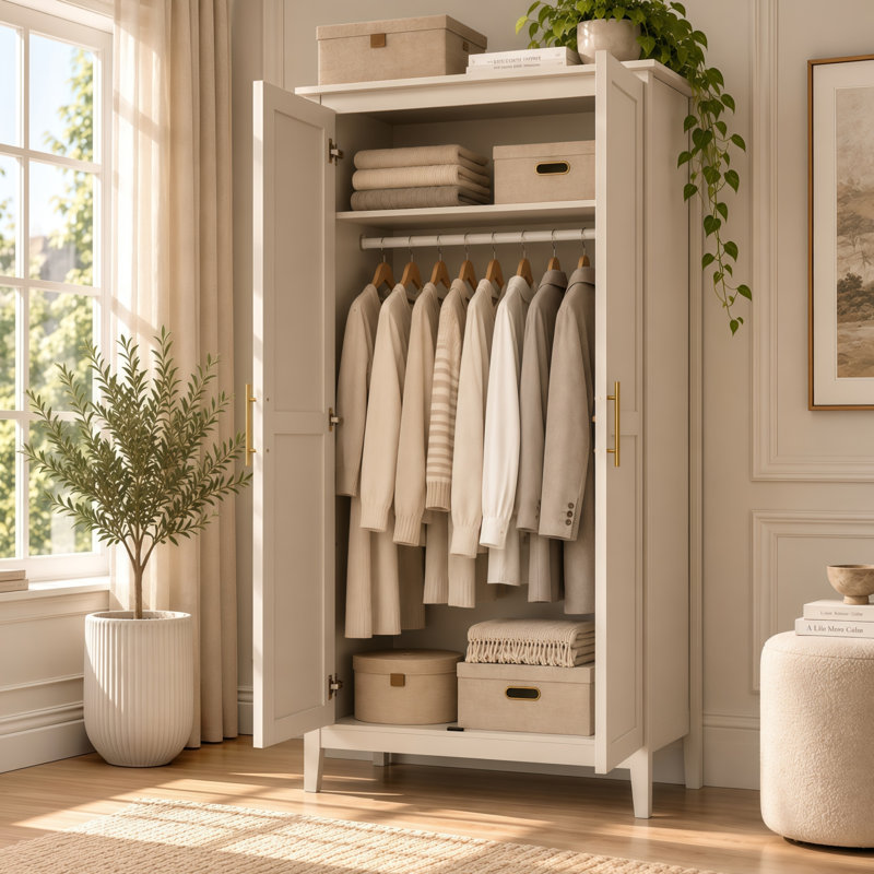 2 Door Wardrobe, beige