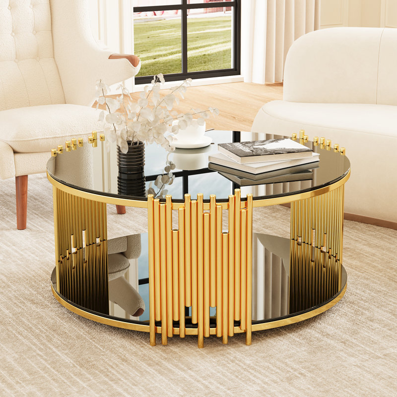 Table basse circulaire en acier inoxydable