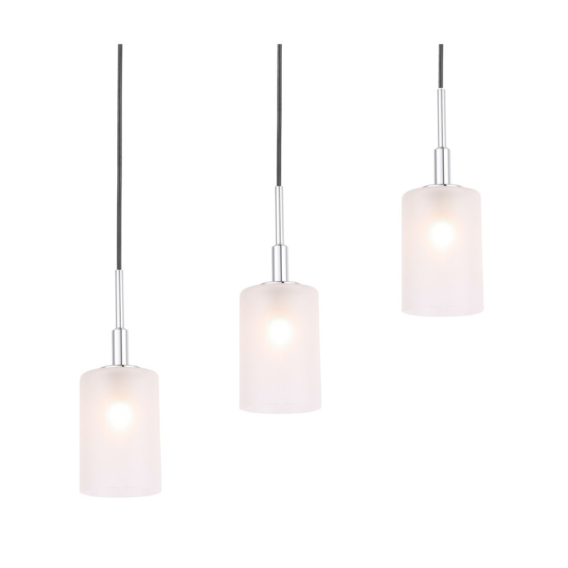 Luminaire suspendu linéaire à 5 lumières pour îlot de cuisine Herr, Chrome