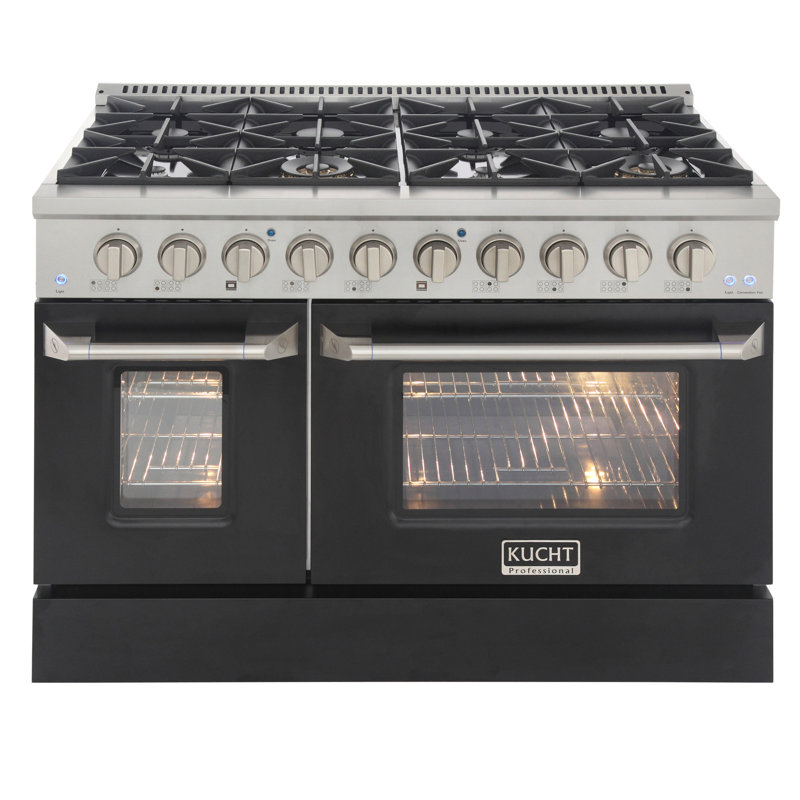 Kucht 48'' W Dual Fuel Range, Black, Natural Gas