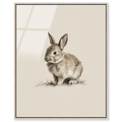 "Vélin lapin I", reproduction murale encadrée par Art Remedy, cadre argenté, 16 x 20