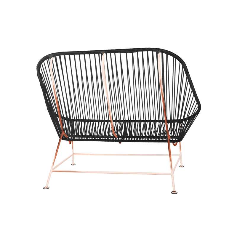 InLove Indoor/Outdoor Handmade Loveseat, Black/Copper