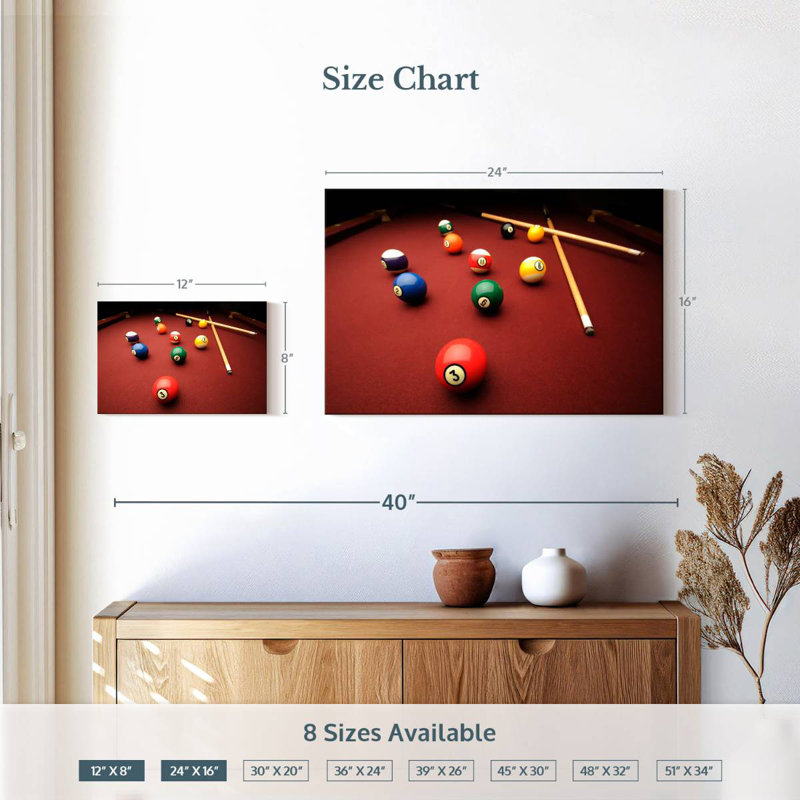 Senne, jeu de billard, H 16 po x l 24 po