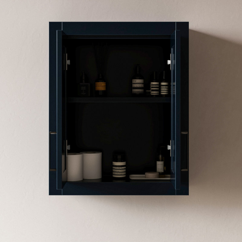 Armoire murale en bois massif H 26 po x l 21 po, Bleu marine , H 26 po x l 21 po x P 19,5 po