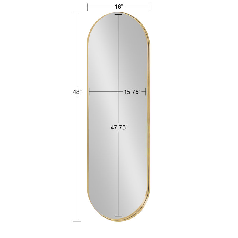 Fabron Metal Flat Mirror, 48" x 16", Gold