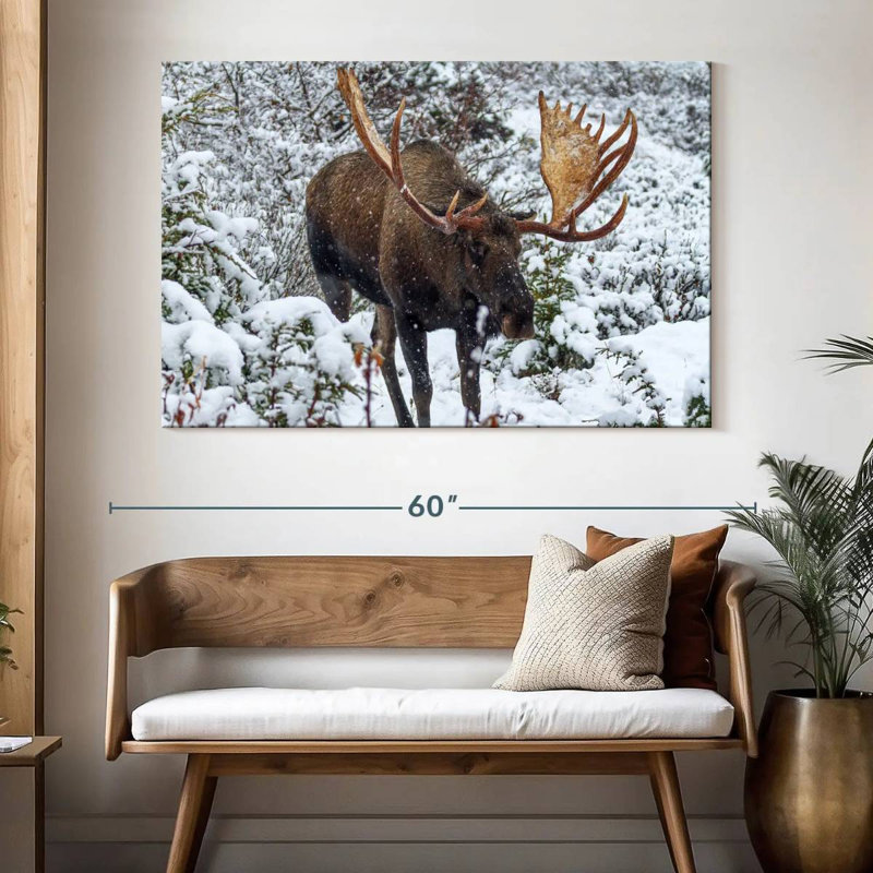 Brampt Moose In Winter, 34" H x 51" W