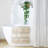 Woven Texture Stripe Bath Rug Natural 22X58"
