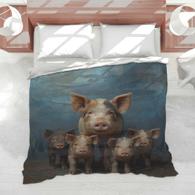 Pig Family Portrait Comforter
