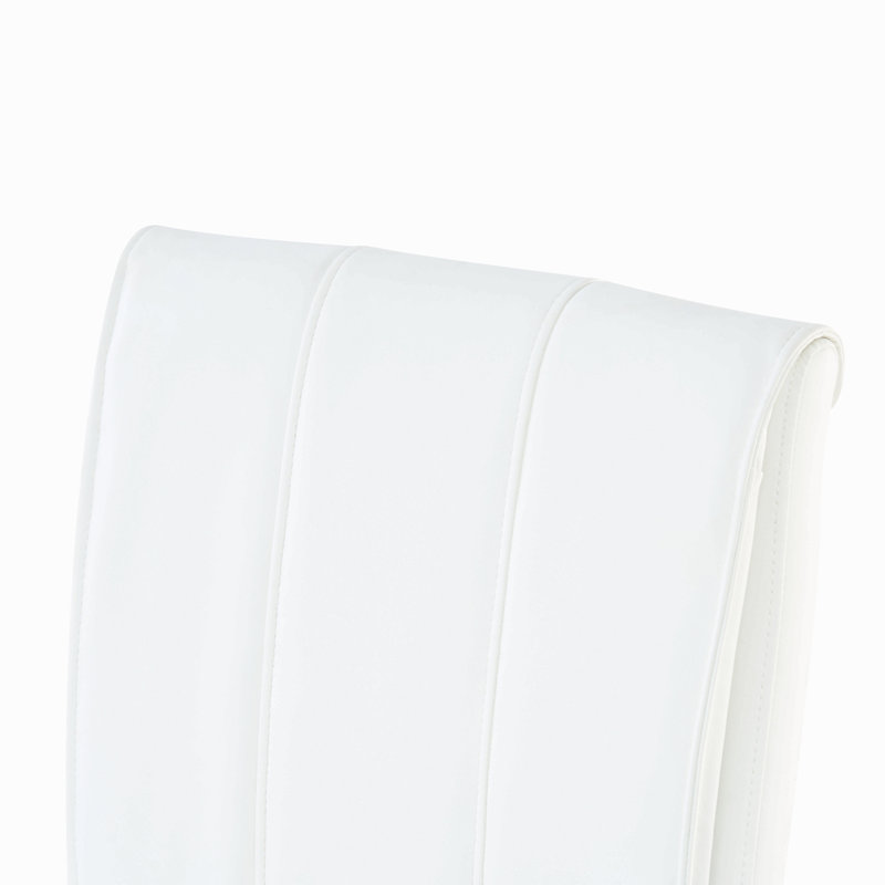 Ensemble de 4 chaises de salle à manger modernes, cuir blanc Pu, chaises de restaurant, White, Gold