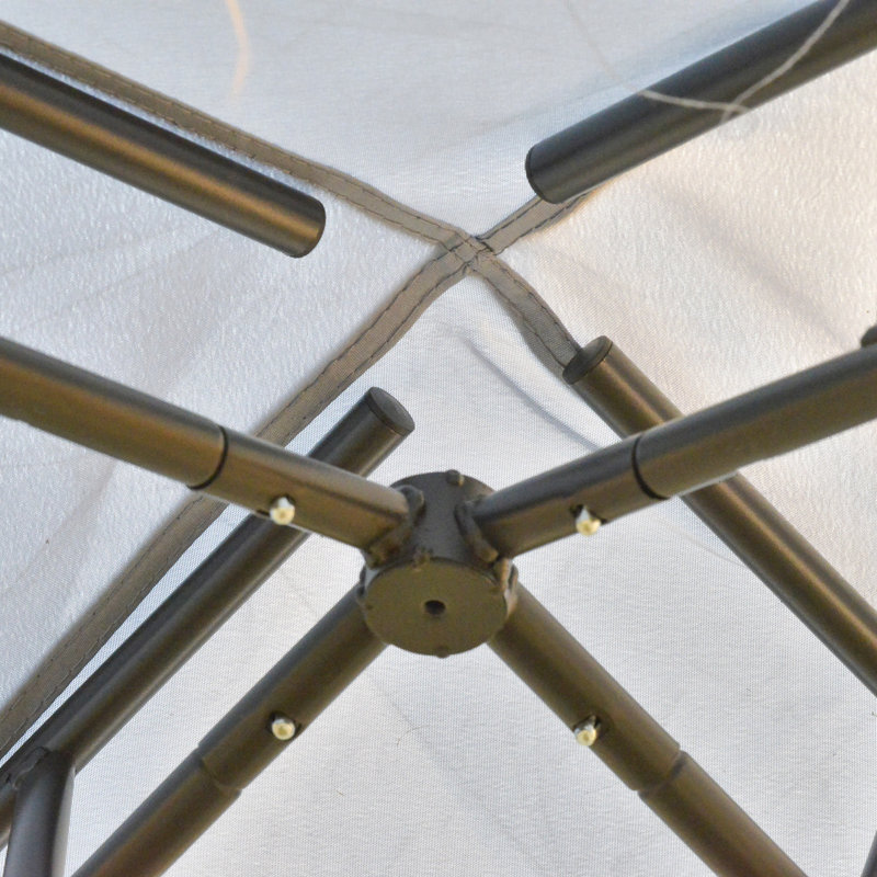 Outsunny 3 x 3 m Metal Gazebo Garden Pavillion Double Roof, Grey, Grey