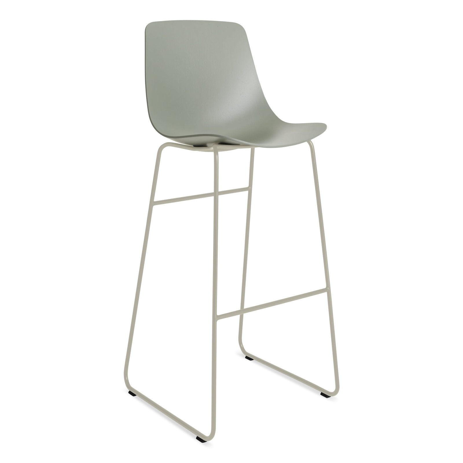 Clean Cut Stool with Sled Leg, Bar Stool (31” Seat Height), Gray Green