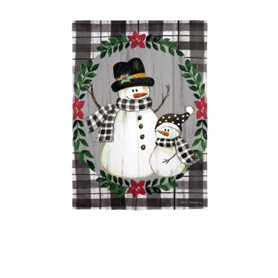 Country Snowmen Moire Garden Flag