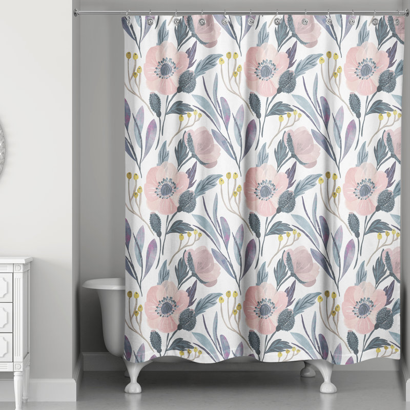 Rideau de douche simple floral Gonesse
