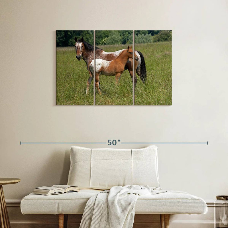 Bramalo Appaloosa, cheval et poulain, H 24 po x l 38 po