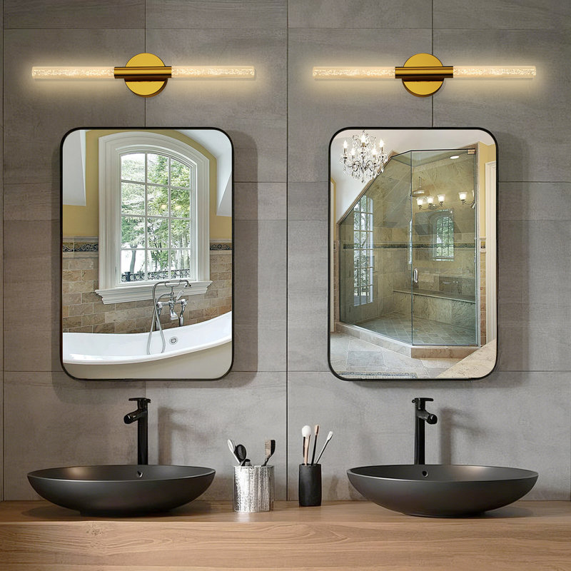 2-Light Dimmable Bathroom LED vanity light, Gold, 24" Width, 2