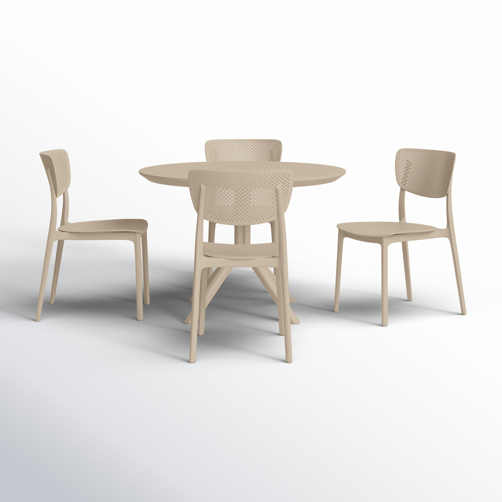Farrah 41" Patio Dining Set, Taupe