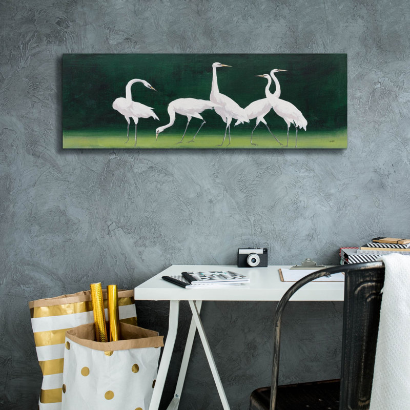 Art mural sur toile Winston Porter «Feathered Flock 1» par Julia Purinton, H 12 po x l 36 po x P 0,75 po