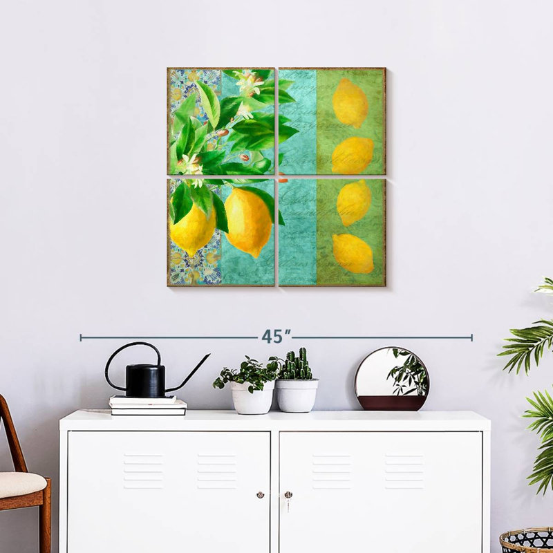 Yarlin citron citron floral, H 26 po x l 26 po