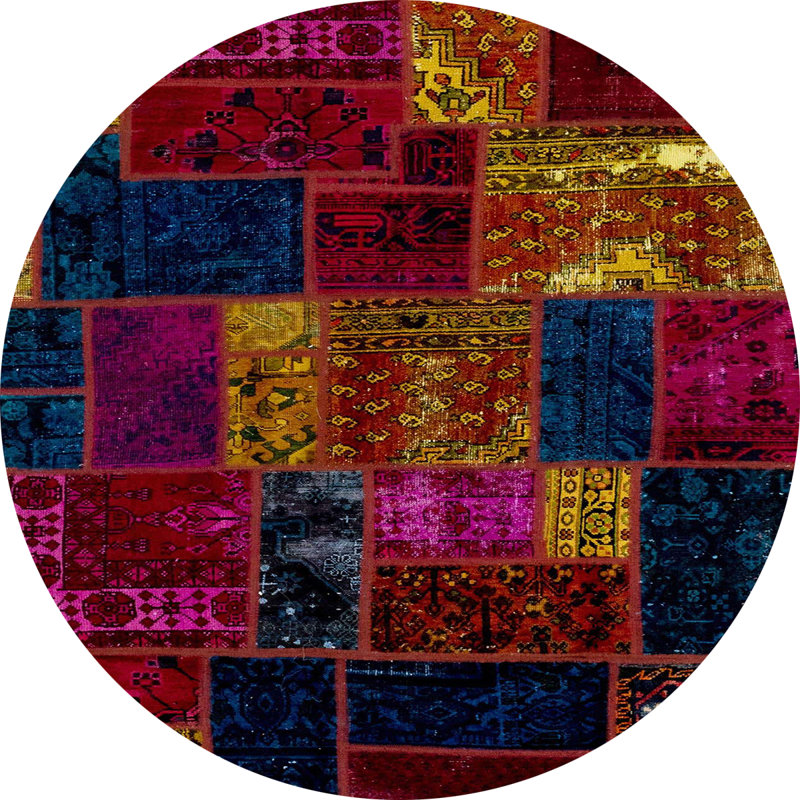 Abstract Indoor Rug, Round 5'