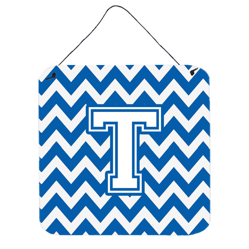 Décoration murale chevron, Blanc / Bleu, T