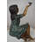 Girl with butterflies, green shirt Bronze Statue Size: 27" x 17" x 24"H