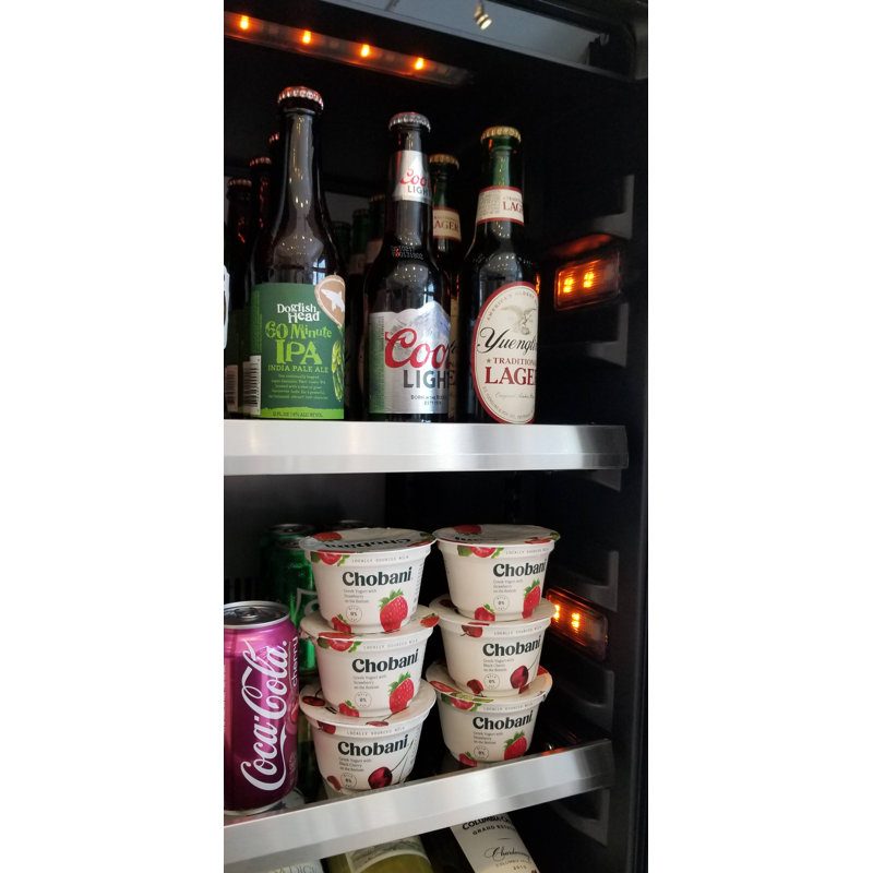 XO Appliance 14.94'' W Built-In 66 Cans (12 oz.) Beverage Cooler with Wine Storage and Glass Door, Left