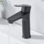 Robinet de salle de bain un trou noir mat Tayanuc, robinet de meuble-lavabo en acier inoxydable à poignée simple pour lavabo de salle de bain avec tuyaux d'alimentation en eau