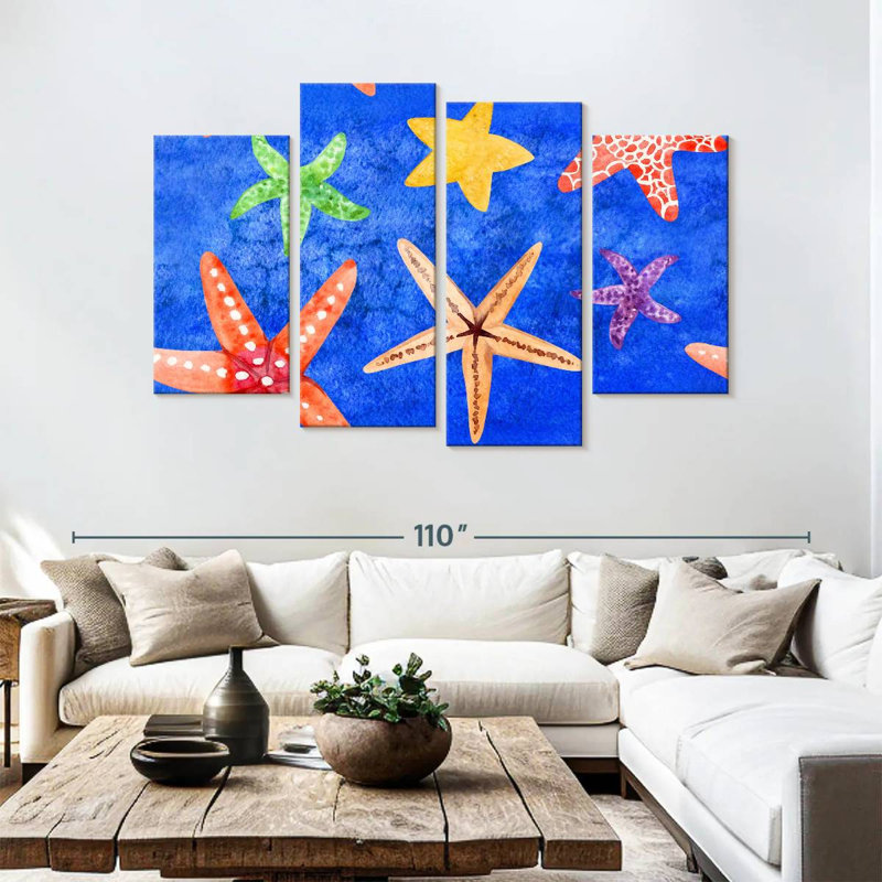 Brampt Underwater Starfish Pattern, 54" H x 84" W