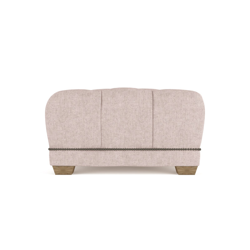 Hudson Ottoman, Plush Velvet Blush, Weathered