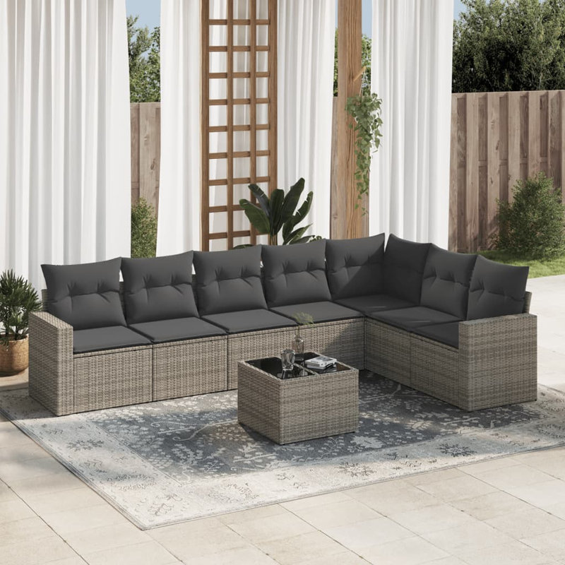 Grand canapé modulaire en rotin PE Vidaxl