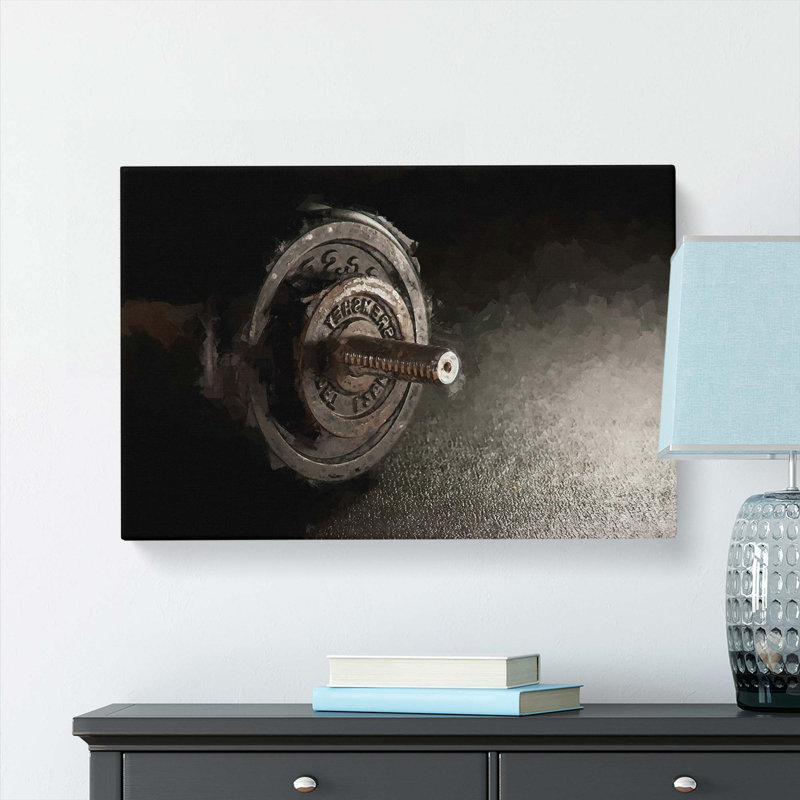 Dumbbell Weight - Wrapped Canvas, 60cm H x 91cm W x 3cm D