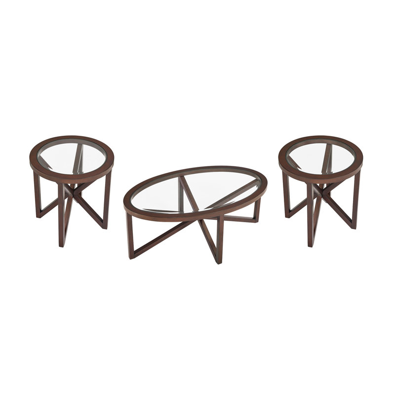 Modern Simple Glass Coffee Table, Tempered Glass Coffee Table Solid Wood Base Round Transparent Glass Top Modern Living Room Terrace Study Coffee Table