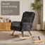 Fauteuil à bascule moderne pour la maternité, fauteuil d'allaitement à dossier haut recouvert de chenille avec soutien lombaire à coussin gonflable et anneau latéral décoratif, pour la chambre de bébé, le salon et la chambre à coucher