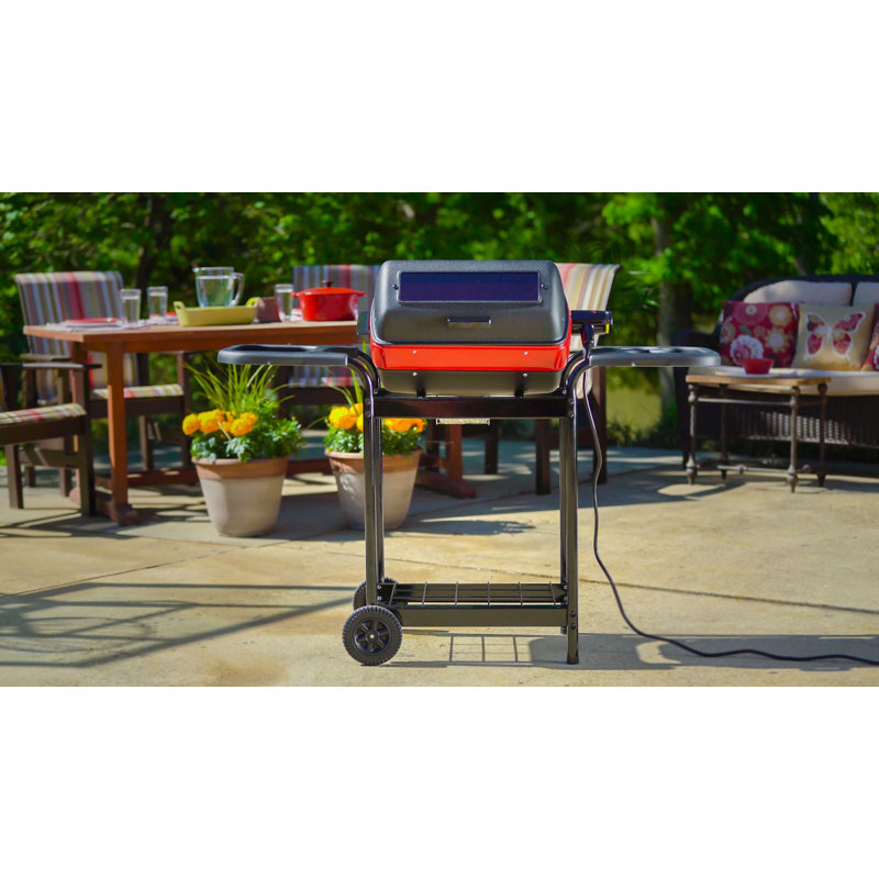 Americana Black Electric Cart Grill with Rotisserie and Smoker