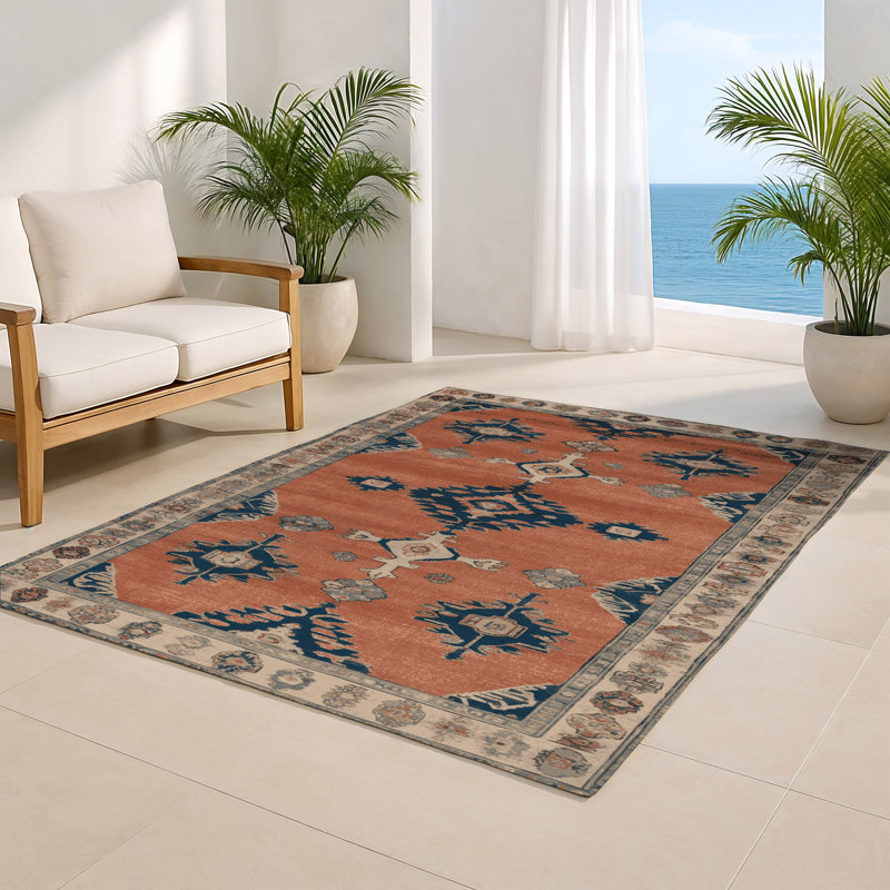 Tapis intérieur et extérieur brun Overdyed