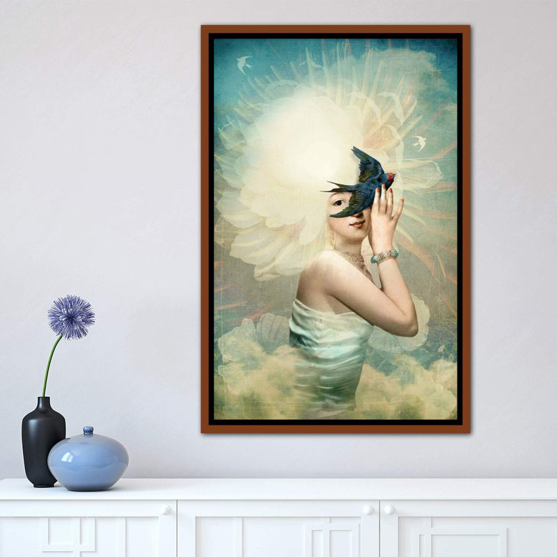 «The Sun» par Catrin Welz-Stein, Toile avec cadre en bois classique, H 26 po x l 18 po x P 1,5 po