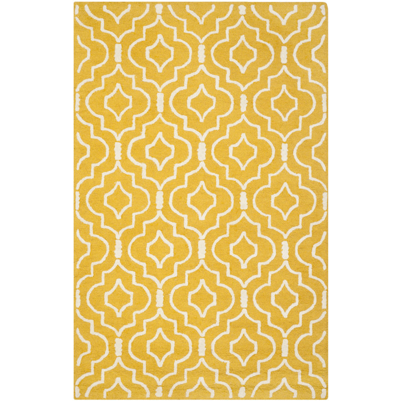 Cannen Hand Tufted Wool Geometric Rug, Rectangle 6' x 9'
