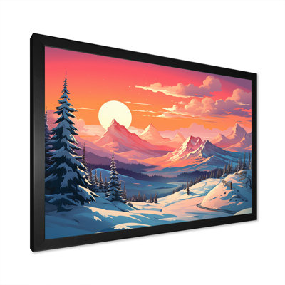 Winter Mountain Sunset Landscapes - Winter Mountains Wall Art Decor