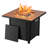 Outdoor Steel Propane Fire Table, 50,000 BTU with Lid and Lava Rock-122057183
