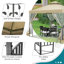 Pavillon de jardin en métal 10 x 10 pi, auvent de tente d'extérieur pour cour arrière avec filet-99603596