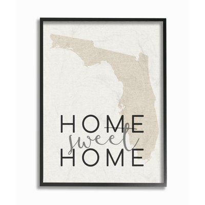 Reproduction d’art textuel "Home Sweet Home Florida Typography" par Daphne Polselli