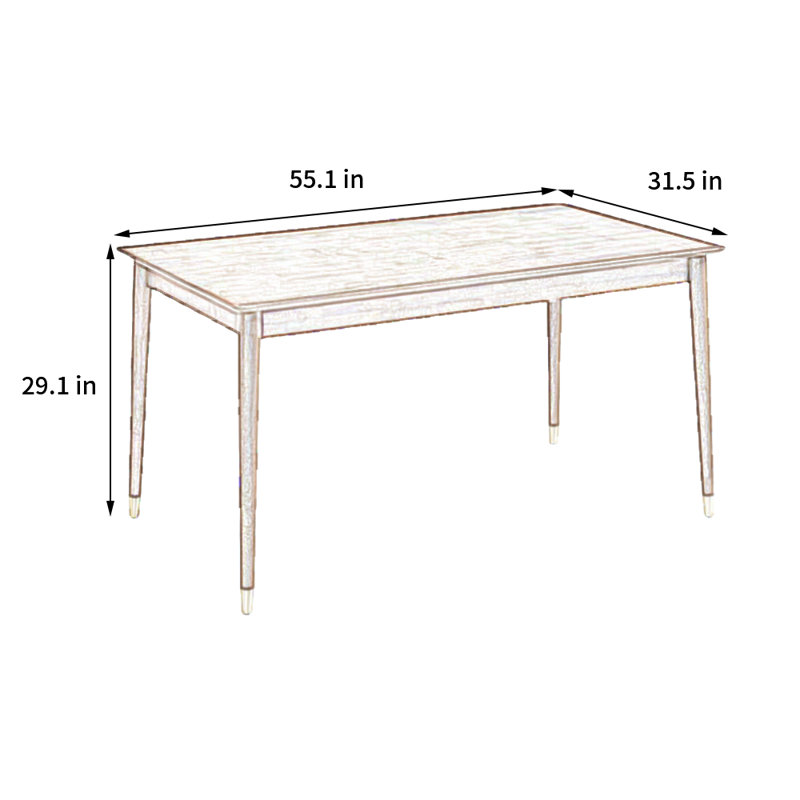 Hammed Solid Wood Dining Table, Dark Brown