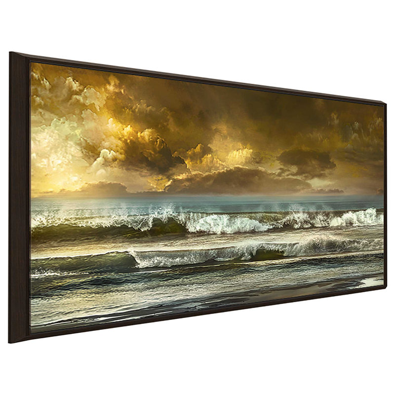 «Vista», reproduction, H 21,5 po x l 33,5 po x P 2 po, Cadre flottant espresso