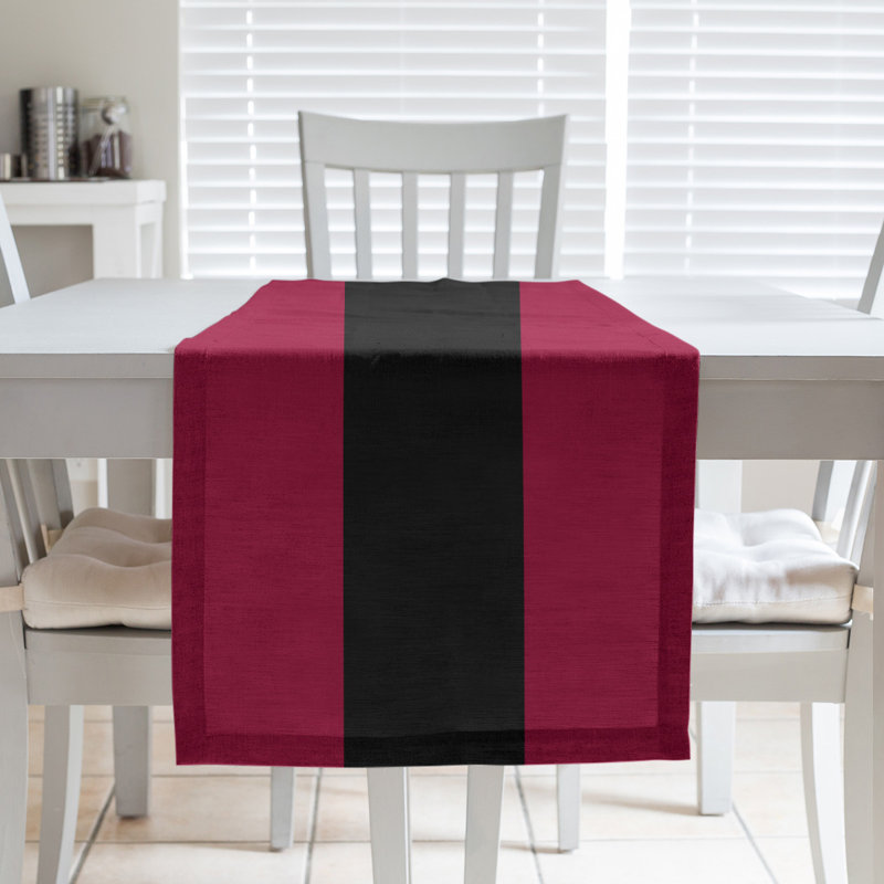 Miami Basketball Table Runner, 72" L x 16" W, Red/Black/Red, Cotton blend