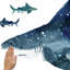 Décalcomanies murales pour le requin et le colle géante