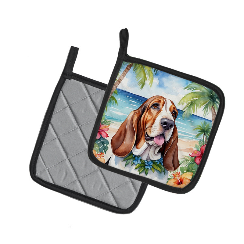 Caroline's Treasures Luau Party Floral Polyester Potholder Set