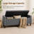Velvet Upholstered Storage Bench Entryway Bench with Large Storage-575796067